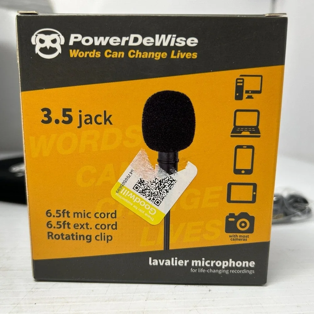 PowerDeWise Lavalier Lapel Microphone‎ 3.5mm Jack Starter Kit Lot of 36 Sealed